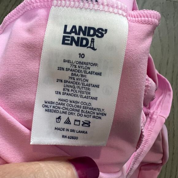 Lands End Pink Swimsuit Tankini Top Size 10 - Picture 7 of 9
